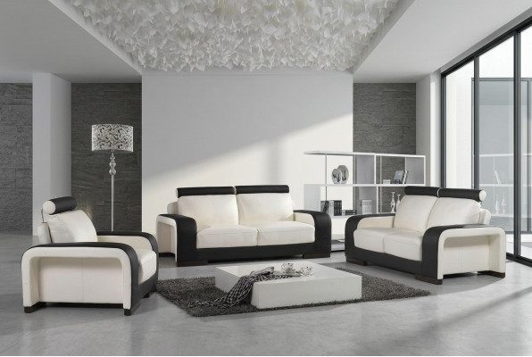 Sofagarnitur Garnituren Set Design Sofas Polster Couchen Leder 321 Sitzer