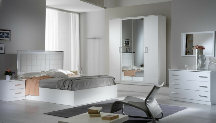 Bett Nachttisch Kommode 6 tlg.Schlafzimmer Set Design Modern Luxus Schlafzimmer