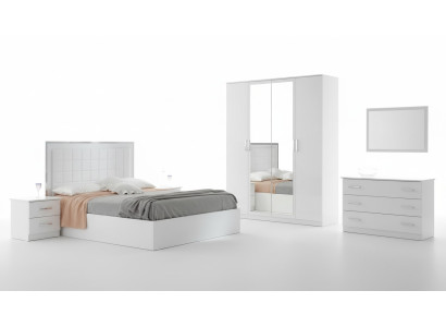 Bett Nachttisch Kommode 6 tlg.Schlafzimmer Set Design Modern Luxus Schlafzimmer