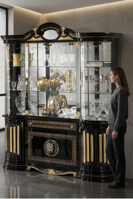 Vitrine Glas Schrank Wohnzimmer Schaufenster Vitrinen Italienische Möbel Holz