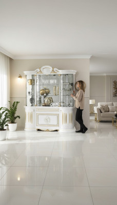 Anrichte Luxus Schaufenster Vitrine Glas Schrank Modern Stil Italienische Möbel