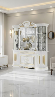 Anrichte Luxus Schaufenster Vitrine Glas Schrank Modern Stil Italienische Möbel