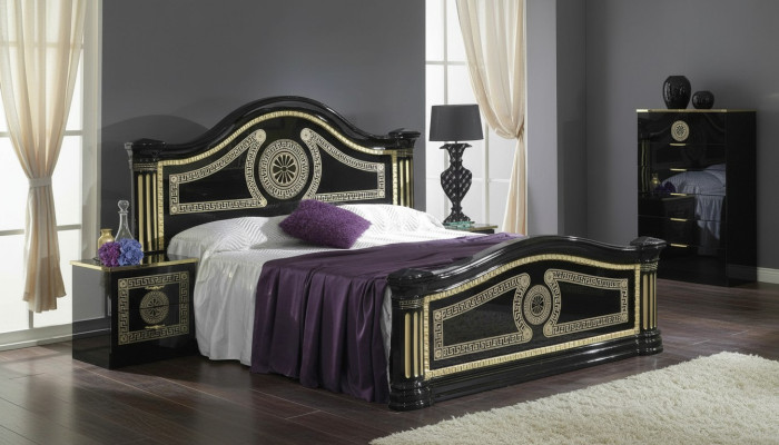 Bett Polster Design Luxus Holz Doppel Hotel Betten Ehe Schlaf Zimmer Textil Gold