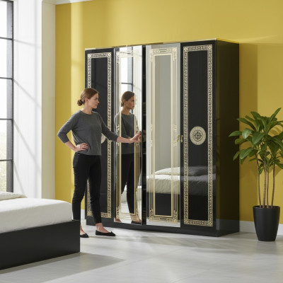 Schrank Edler Kleiderschrank Made in Italy Klassische Schränke Schlafzimmer