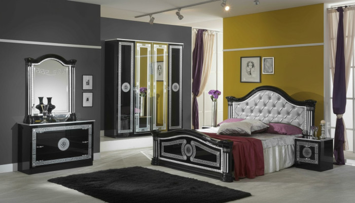 Bett 2x Nachttisch 3tlg. Schlafzimmer Set Design Luxus Schlafzimmer Chesterfield