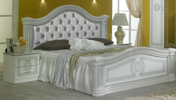 Klasse Schlafzimmer Set 3tlg Bett Doppelbett Betten 2x Nachttisch Chesterfield