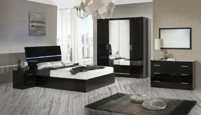 Schlafzimmer Set Komplett Kommode Bett Kleiderschrank Betten Nachtkonsole 6tlg.