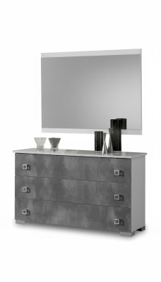 Tische Konsolen Tisch Side Board Schlaf Zimmer Holz Spiegel + Kommode Kommoden