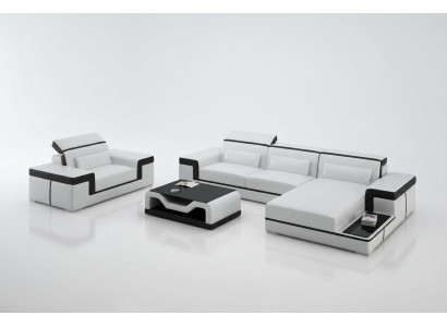 Wohnlandschaft Ecksofa L-Form Sessel Set Garnitur Modern Sofa Leder