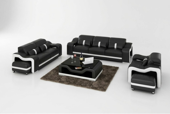 Sofagarnitur 321 Sitzer Set Design Sofas Polster Couchen Leder Relax