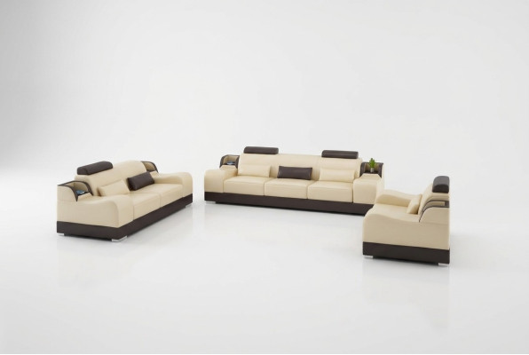 Designer Sofagarnitur 321 Sitzer Sofa Couch Leder Garnitur Polster Set