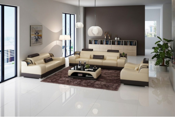 Design Couch Polster Sofas Leder Modern Sofagarnitur 3 Sitzer Dreisitzer
