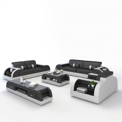 Sofagarnitur Polster 321 Sitzer Set Design Sofas Couchen Leder Modern