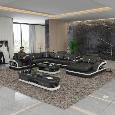 Ledersofa Ecksofa Garnitur Polster U Form Couch Sofa Design Eckgarnitur