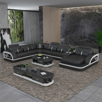 Ledersofa Ecksofa Garnitur Polster U Form Couch Sofa Design Eckgarnitur