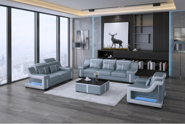 Sofagarnitur Couch Polster Sofa Set 311 Leder Couchen Sofas Komplett