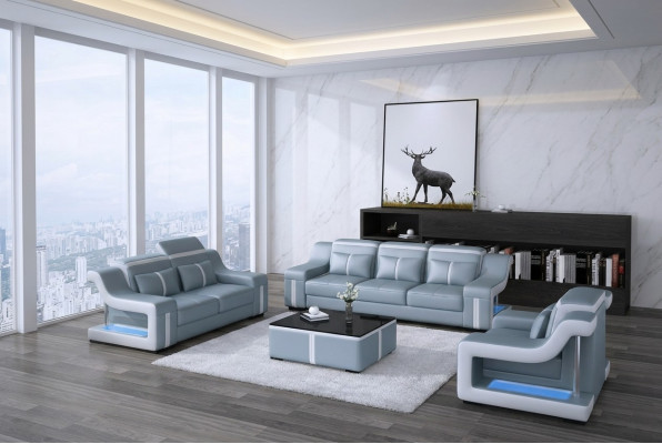 Sofagarnitur Couch Polster Sofa Set 3+2 Leder Couchen Sofas Komplett