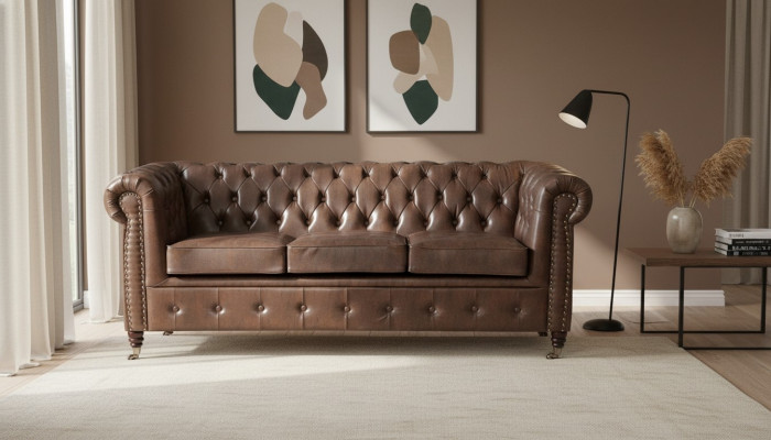 Designer Chesterfield Sofagarnitur Sofa Couch Polster Set 3+2+1 Sitzer