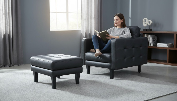 Sessel Club Lounge Designer Lehn Stuhl Polster Sofa 1 Sitzer Fernseh Leder