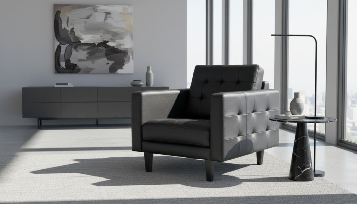 Sessel Club Lounge Designer Lehn Stuhl Polster Sofa 1 Sitzer Fernseh Leder