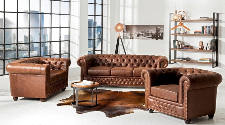 Sofagarnitur 3+2+1 Sitzer Set Relax Design Sofas Polster Couchen Leder