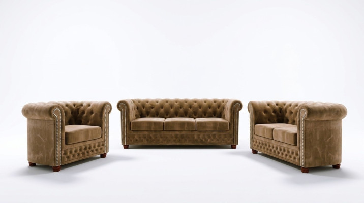Chesterfield Sofagarnitur 3+2 Sitzer Sofa Sitz Couch Polster Garnitur Couchen