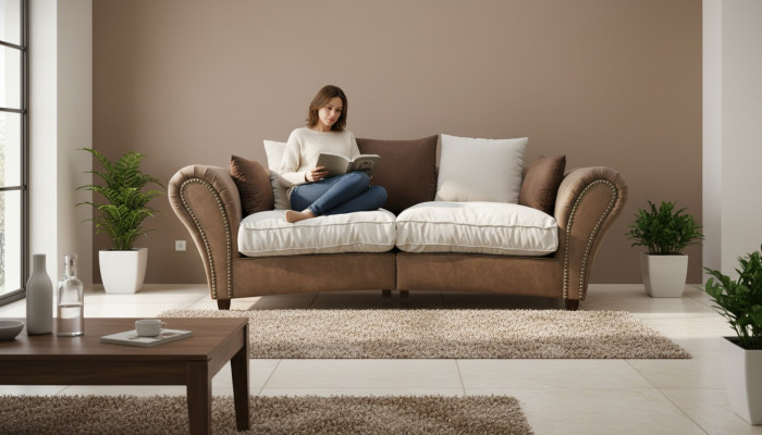  Sofa 4 Sitzer Stoffsofas Luxus Couch Couchen big Polster Lümmel 265cm