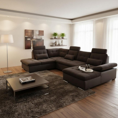 Wohnlandschaft Multifunktion Couch Ecksofa U Form Bettfunktion Schlaf