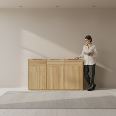 Design Massivholz Kommode Kommoden Schrank Echtholz Scchränke Sideboard Schrank