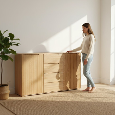 Design Kommode Massivholz Kommoden Schrank Echtholz Scchränke Sideboard Schrank