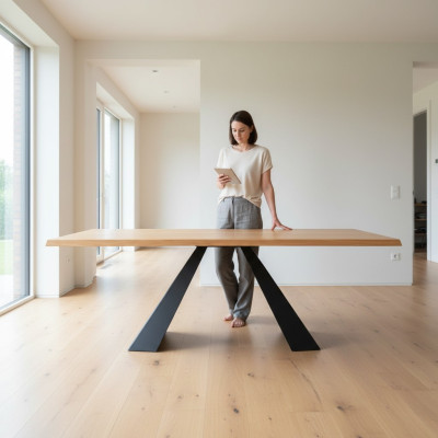 Esstisch Besprechungs Tisch Büro Design Holz Konferenztisch Neu Vollholz Möbel