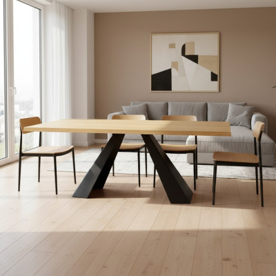 Esstisch Besprechungs Tisch Büro Design Holz Konferenztisch Neu Vollholz Möbel