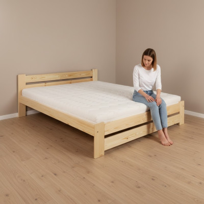 Massivholz Bett 200x200 Doppelbett Kiefer massiv Echt Hozbett Vollholzbett Neu