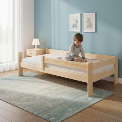 Bett Jugendbett Kiefer Kinderbett Vollholz Holzbett 90x200 mit Bettgestell Holz