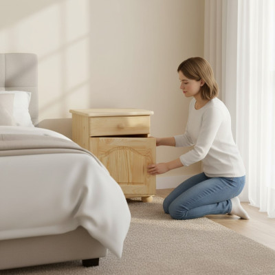 massiv Nachttisch Holz Nachttische Tisch Konsolen Konsolen Kommode Landhaus Stil