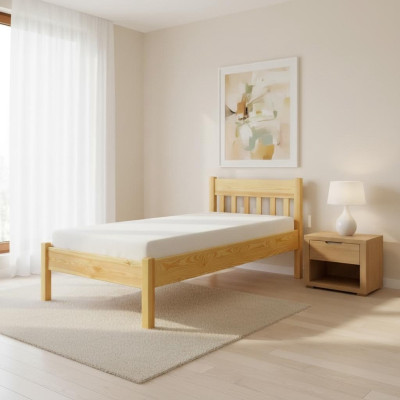 Bett Massivholz 100x200 Einzelbett Kiefer massiv Jugendbett Vollholzbett