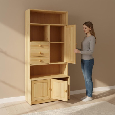 Massivholz Wandschrank Regale Küchenschrank Schrank Vollholz Möbel Holz Regal