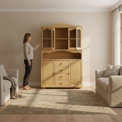 Buffet,Anrichte,Esszimmerschrank, Geschirrschrank Vollholz Schrank Holz Schränke