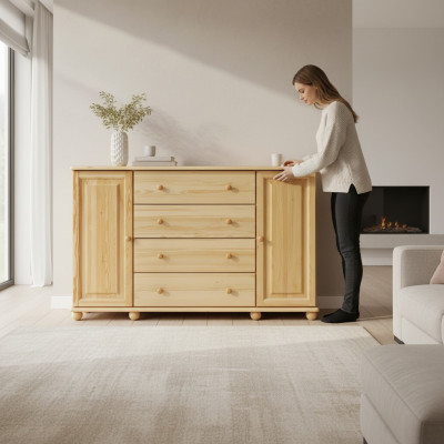 Massive Kommode Anrichte Sideboard Schrank Möbel Kommoden Echtholz Lowboard Neu