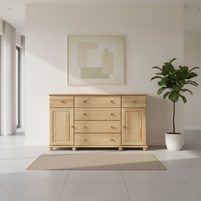 Design Kommode Handarbeit Holz Anrichte Sideboard Schrank Neu Vollholz Möbel Neu