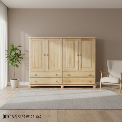 Kommode Design Lowboard Anrichte Schrank Echtes Holz Buffet Kommoden Sideboard