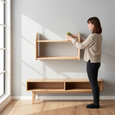 Designer Schrank Wandregal Wand Regale Wohn Zimmer Schränke Büro Möbel Vollholz
