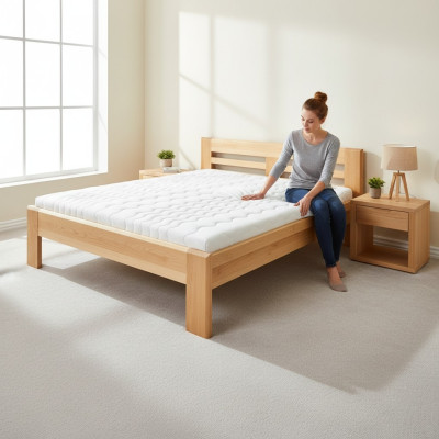 Bett Holzbett Echtes Holz Betten Hotel 180x200 Stil Massive Möbel Schlafzimmer