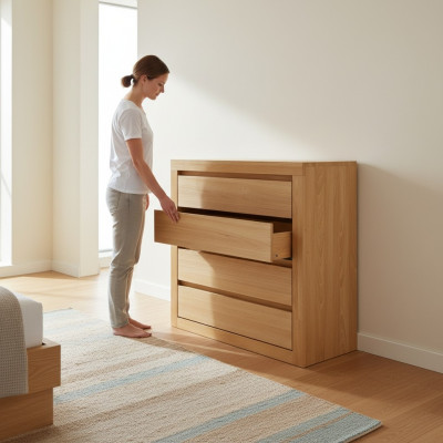 Kommode Design Lowboard Anrichte Schrank Echtes Holz Buffet Kommoden Sideboard
