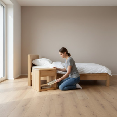 Massive Nachttisch Nachtschrank Kommode Handarbeit Holz Möbel Nachtschränkchen