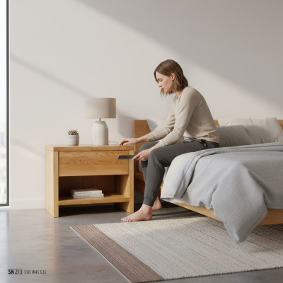 Nachtschrank Nachttisch Nachtkonsole 1 Schublade Massivholz Regal Konsole Eiche