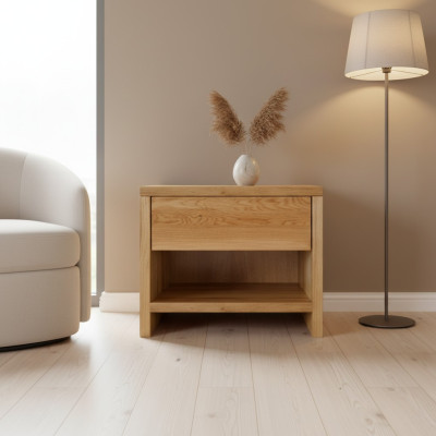 Nachtschrank Nachttisch Nachtkonsole 1 Schublade Massivholz Regal Konsole Eiche