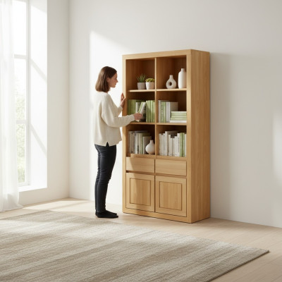 Wandschrank Holz Schränke Vitrine Wand Regale Wohnzimmer Handarbeit Massivholz