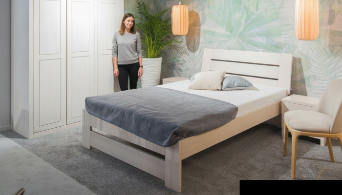 Bett Holz Massive Betten 100x200cm Einzelbett Massivmöbel Möbel Schlafzimmer