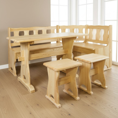 Eckbank Holzbank massive Bänke Küche Essbereich Ecksitz Möbel Echtholz Holz